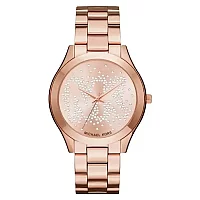 Michael Kors MK3591 Womens Watch 42mm Rose Gold Dial Stainless Steel