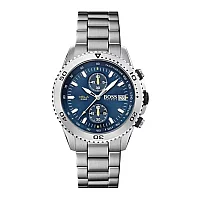 BOSS Vela 1513775 Mens Watch 45mm Blue Dial Stainless Steel