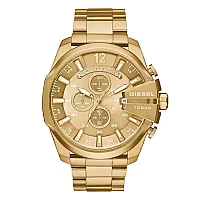 Diesel Mega Chief DZ4360 Mens Watch 51mm Gold Dial Stainless Steel