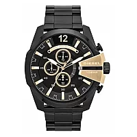 Diesel Mega Chief DZ4338 Mens Watch 51mm Black Dial Stainless Steel