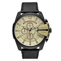 Diesel Mega Chief DZ4495 Mens Watch 51mm Green Dial Leather