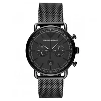 Emporio Armani Aviator AR11264 Mens Watch 43mm Black Dial Stainless Steel