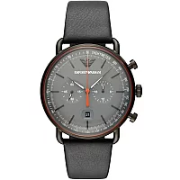 Emporio Armani Aviator AR11168 Mens Watch 43mm Grey Dial Leather