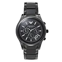 Emporio Armani Ceramica AR1452 Mens Watch 43mm Black Dial Ceramic