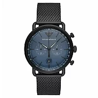 Emporio Armani Aviator AR11201 Mens Watch 43mm Navy Dial Stainless Steel
