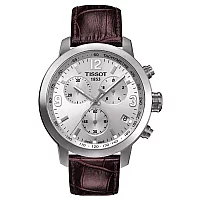 Tissot PRC 200 T055.417.16.037.00 Mens Watch 42mm Silver Dial Leather