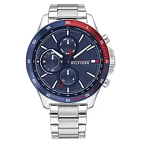 Tommy Hilfiger Bank 1791718 Mens Watch 46mm Blue Dial Stainless Steel