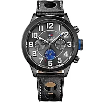 Tommy Hilfiger Trent 1791051 Mens Watch 46mm Grey Dial Leather