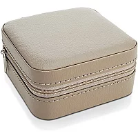 Grey Square Travel Jewellery Box