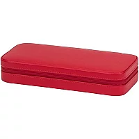 Bonded Red Leather Travel Jewellery Box