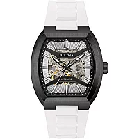 Bulova 98A345 Maquina Automatic White Rubber Strap Watch