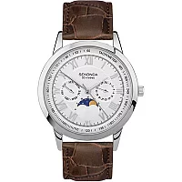Sekonda 30146 Armstrong Moonphase Brown Leather Strap Watch