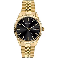 Sekonda 1642 Gold Plated Black Dial Bracelet Watch