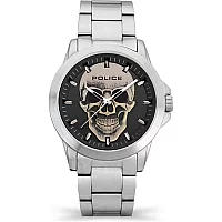 Police Flick Stainless Steel Skull Dial Bracelet Watch