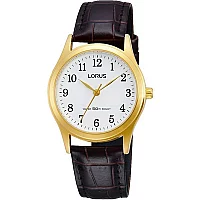 Lorus RRX20HX9 Gold Tone Brown Leather Strap Watch