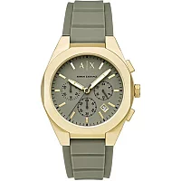 Armani Exchange AX4197 Gold Tone Green Silicone Strap Watch