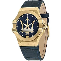 Maserati R8851108035 Potenza Blue Leather Strap Watch