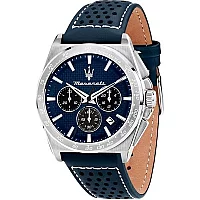 Maserati R8871652001 Velocita Chronograph Blue Leather Strap Watch