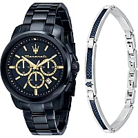 Maserati R8873621042 Successo Chronograph Watch And Bracelet Set