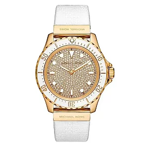 Michael Kors MK7357 Womens Watch 43mm Gold Dial Silicone