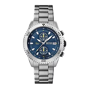BOSS Vela 1513775 Mens Watch 45mm Blue Dial Stainless Steel