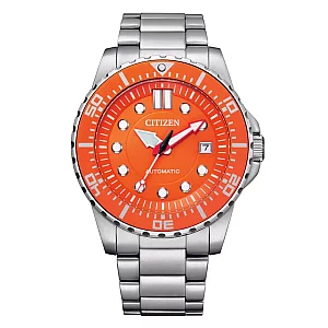 Citizen Mechanical Sports Orange Dial Automatic Mens Watch NJ012880X