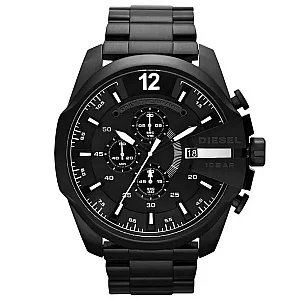 Diesel Mega Chief DZ4283 Mens Watch 51mm Black Dial Stainless Steel