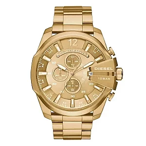 Diesel Mega Chief DZ4360 Mens Watch 51mm Gold Dial Stainless Steel