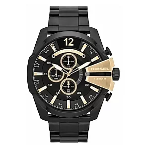 Diesel Mega Chief DZ4338 Mens Watch 51mm Black Dial Stainless Steel