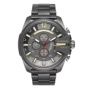 Diesel Mega Chief DZ4421 Mens Watch 51mm Grey Dial Stainless Steel