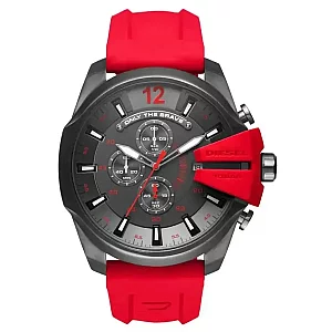 Diesel Mega Chief DZ4427 Mens Watch 51mm Grey Dial Silicone