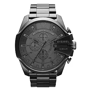 Diesel Mega Chief DZ4282 Mens Watch 51mm Grey Dial Stainless Steel