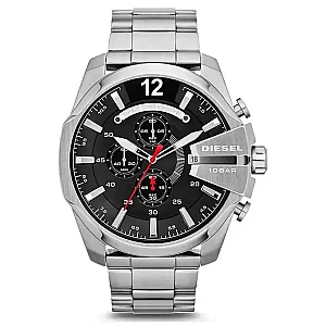 Diesel Mega Chief DZ4308 Mens Watch 51mm Black Dial Stainless Steel