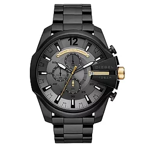 Diesel Mega Chief DZ4479 Mens Watch 51mm Gray Dial Stainless Steel