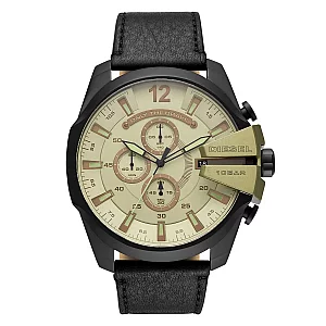Diesel Mega Chief DZ4495 Mens Watch 51mm Green Dial Leather