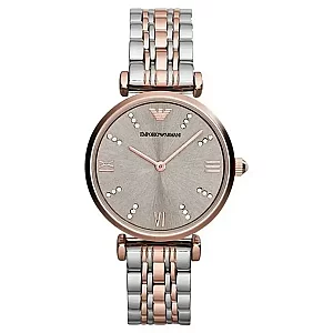 Emporio Armani Gianni TBar AR1840 Womens Watch 32mm Grey Dial Stainless Steel