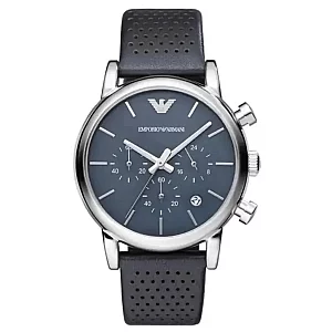 Emporio Armani Luigi AR1736 Mens Watch 41mm Blue Dial Leather