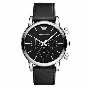 Emporio Armani Luigi AR1733 Mens Watch 41mm Black Dial Leather