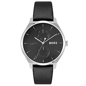 Hugo Boss Tyler 1514102 Mens Watch 43mm Black Dial Leather