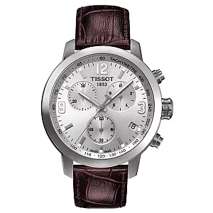 Tissot PRC 200 T055.417.16.037.00 Mens Watch 42mm Silver Dial Leather