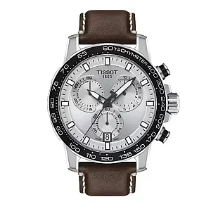 Tissot TSport T125.617.16.031.00 Mens Watch 45.5mm Silver Dial Leather