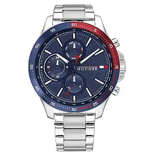 Tommy Hilfiger Bank 1791718 Mens Watch 46mm Blue Dial Stainless Steel