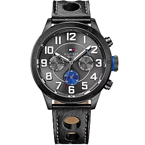 Tommy Hilfiger Trent 1791051 Mens Watch 46mm Grey Dial Leather
