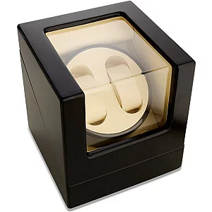 Black Wooden Double Watch Winder