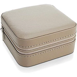 Grey Square Travel Jewellery Box