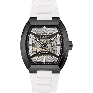 Bulova 98A345 Maquina Automatic White Rubber Strap Watch