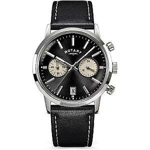 Rotary RGS1006704 1895 Chronograph Black Leather Strap Watch