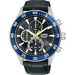 Lorus RM331JX9 Chronograph Black Leather Strap Watch