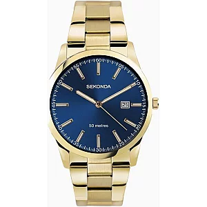 Sekonda 30007 Taylor Gold Plated Blue Dial Bracelet Watch