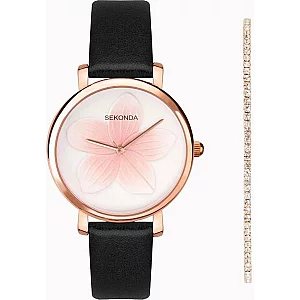 Sekonda 49082 Black Strap Watch And Bracelet Gift Set